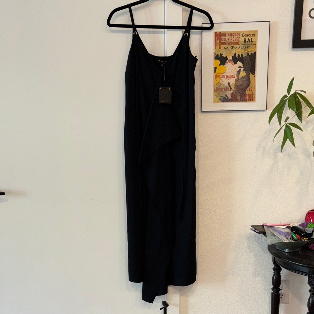 NWT Massimo Dutti draped midi slip dress
